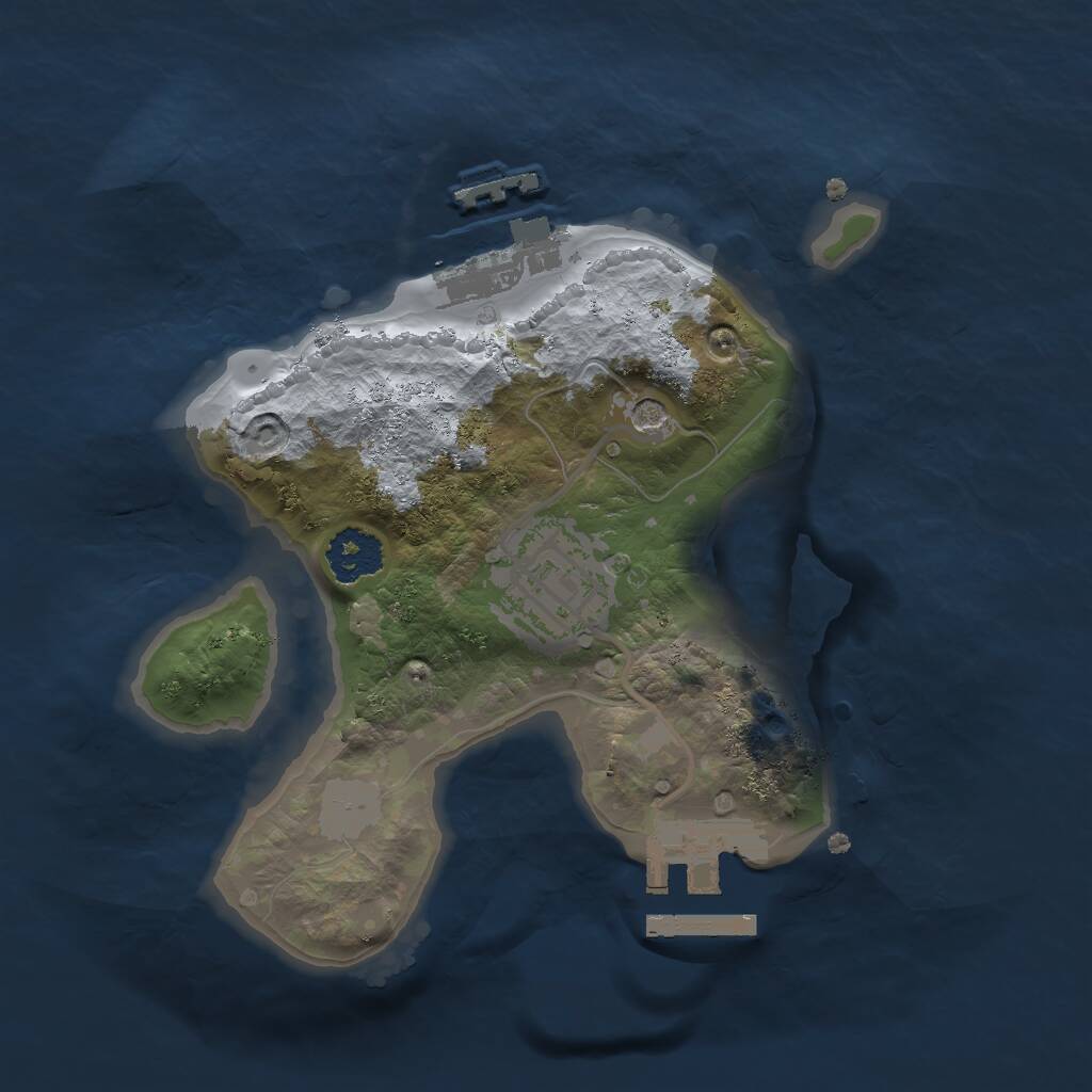Rust Map: Procedural Map, Size: 2000, Seed: 1382542630, 5 Monuments