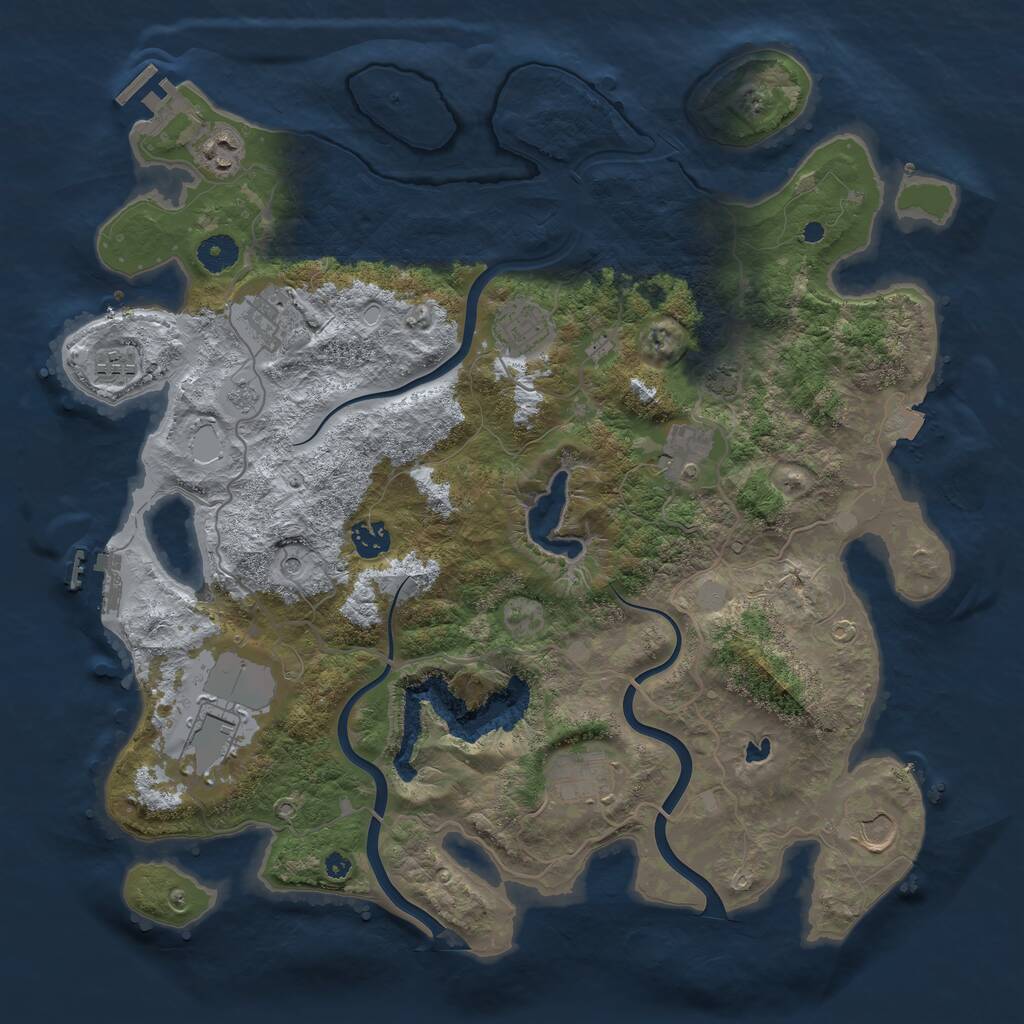 Rust Map: Procedural Map, Size: 4000, Seed: 1170191038, 15 Monuments