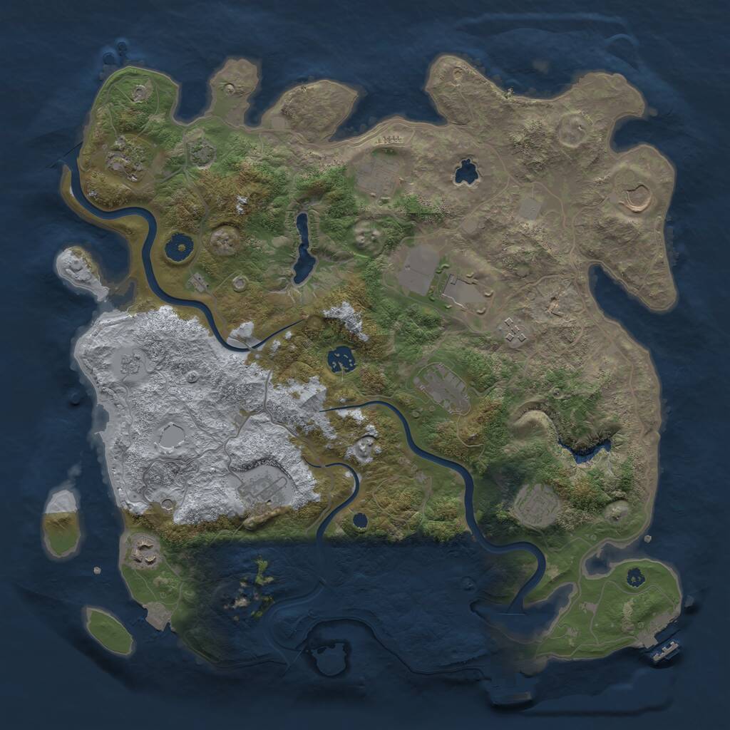 Rust Map: Procedural Map, Size: 4000, Seed: 1326663309, 16 Monuments