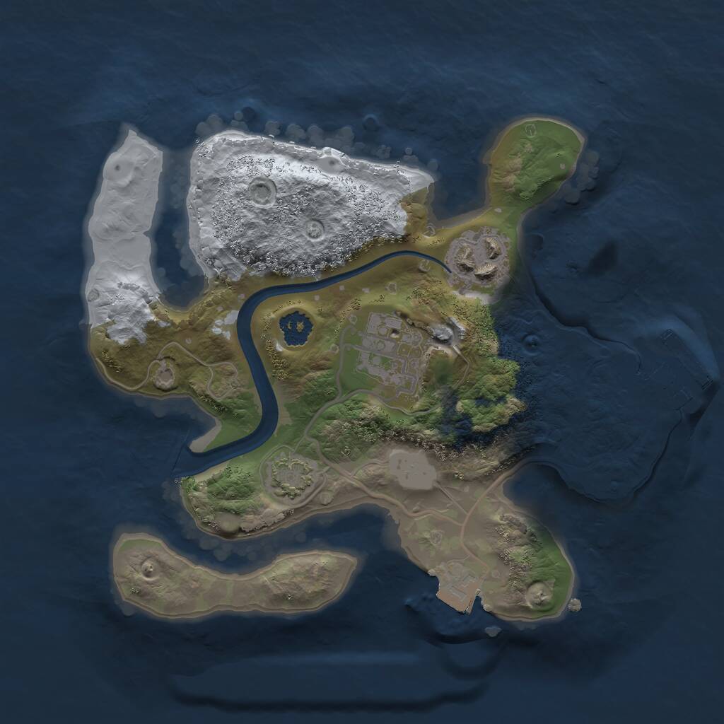 Rust Map: Procedural Map, Size: 2200, Seed: 1806252965, 5 Monuments