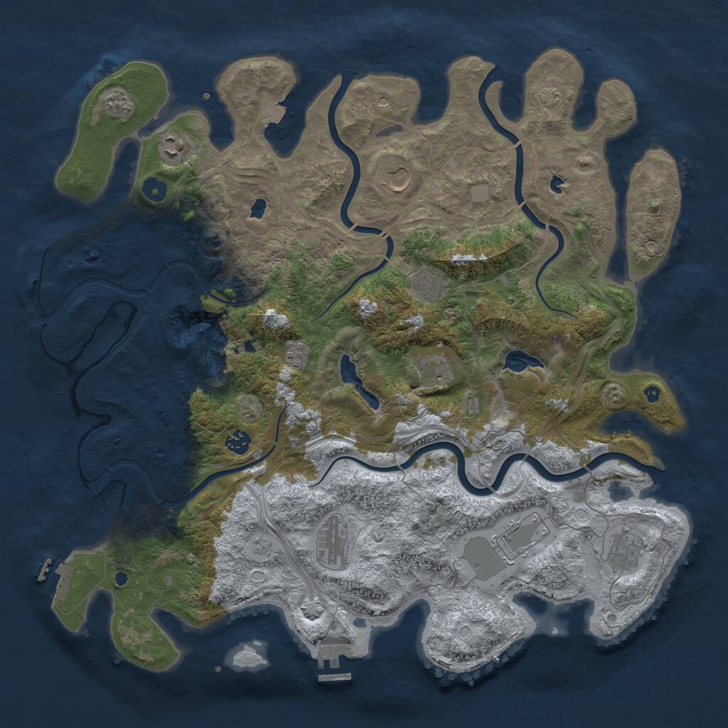 Rust Map: Procedural Map, Size: 4500, Seed: 1540087167, 15 Monuments