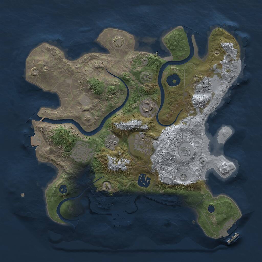 Rust Map: Procedural Map, Size: 3000, Seed: 142848521, 12 Monuments