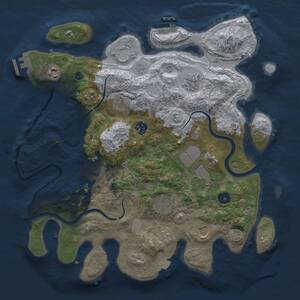 Thumbnail Rust Map: Procedural Map, Size: 3700, Seed: 831722922, 15 Monuments