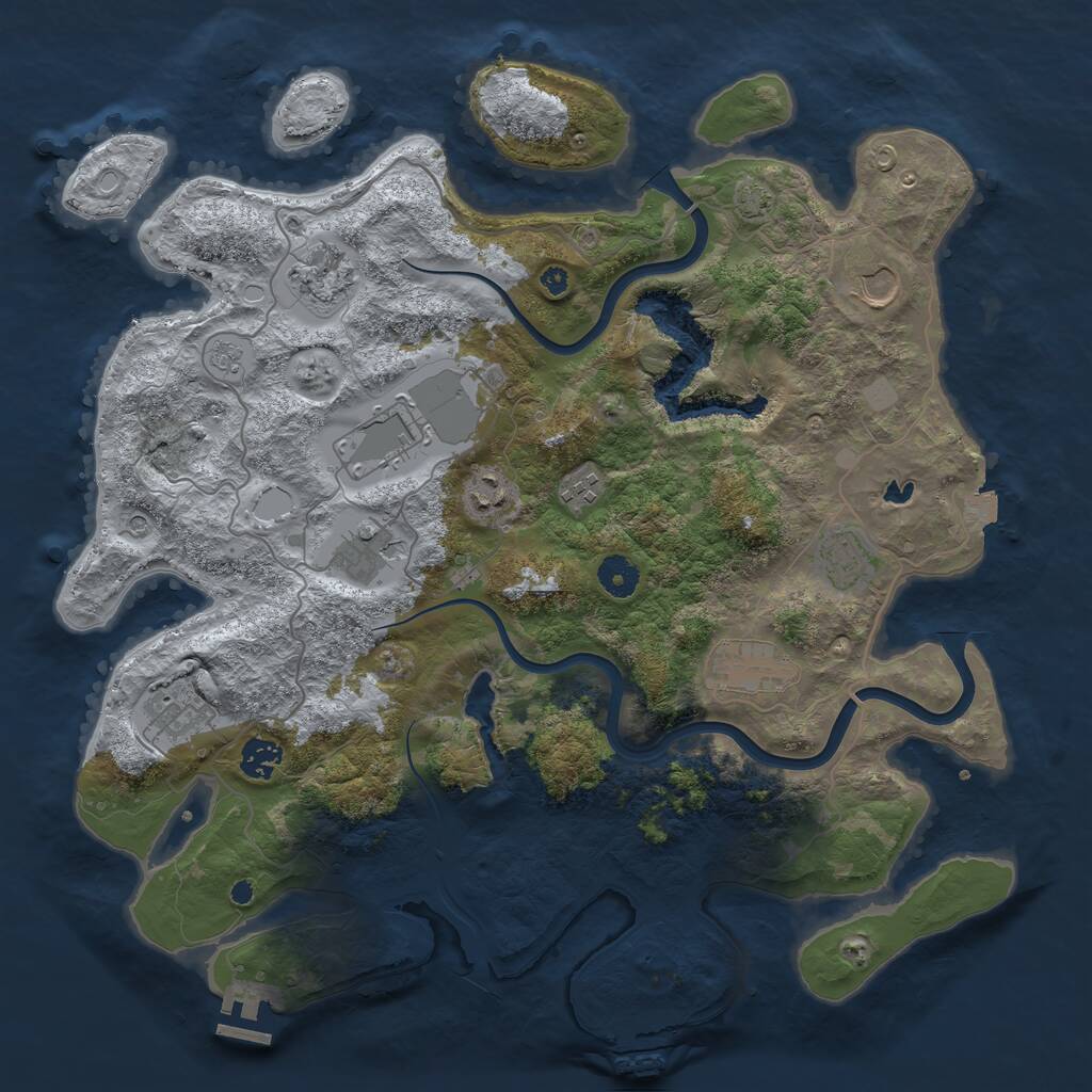Rust Map: Procedural Map, Size: 4000, Seed: 1750296890, 16 Monuments