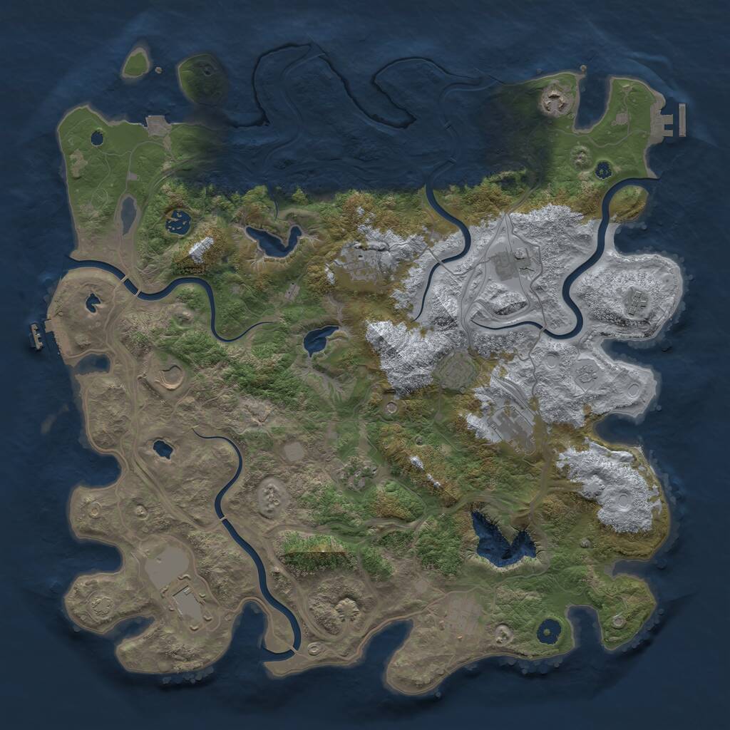 Rust Map: Procedural Map, Size: 4500, Seed: 29365, 17 Monuments