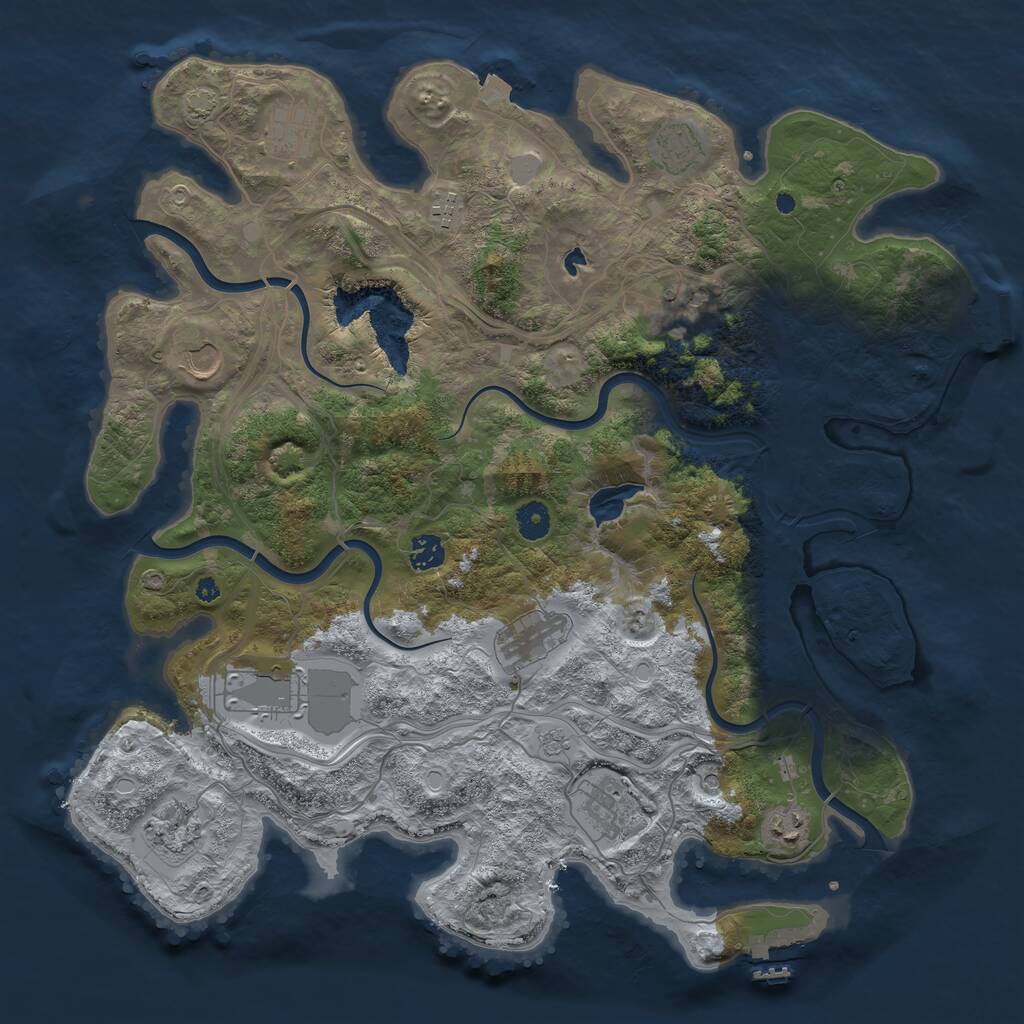 Rust Map: Procedural Map, Size: 4250, Seed: 44461, 17 Monuments