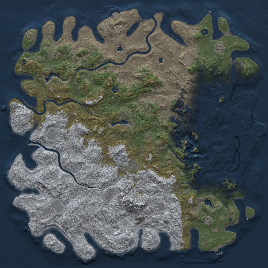 Rust Map: Procedural Map, Size: 6000, Seed: 89060160, 17 Monuments