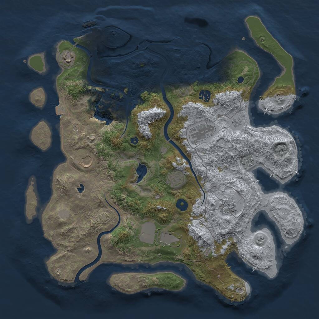 Rust Map: Procedural Map, Size: 4000, Seed: 1717654726, 14 Monuments