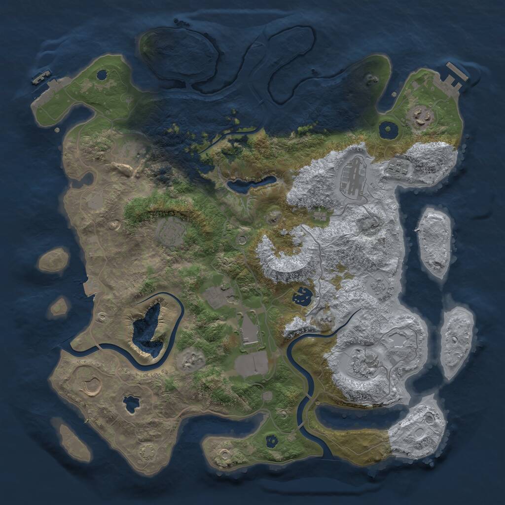 Rust Map: Procedural Map, Size: 4000, Seed: 57986, 16 Monuments