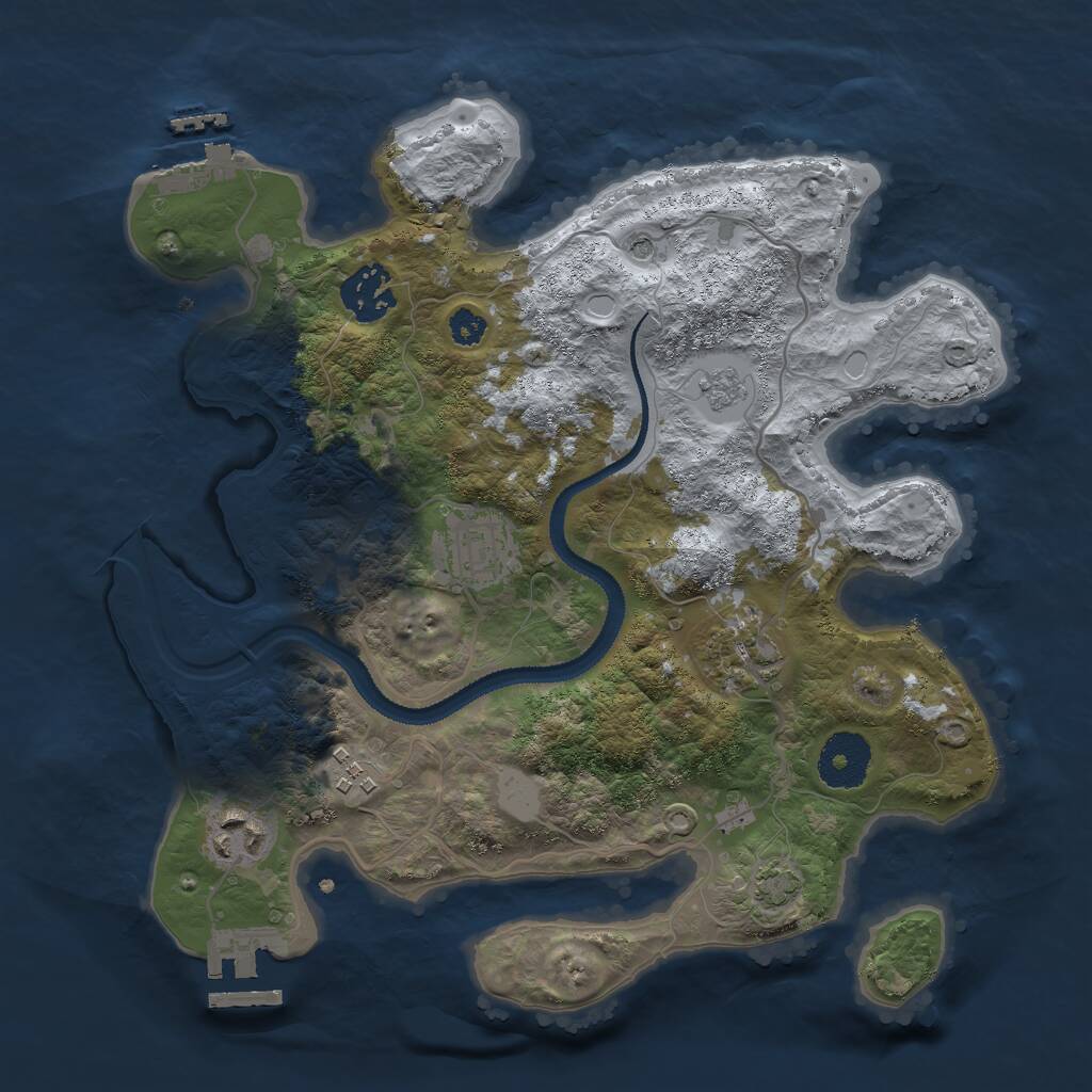 Rust Map: Procedural Map, Size: 3000, Seed: 17530, 11 Monuments
