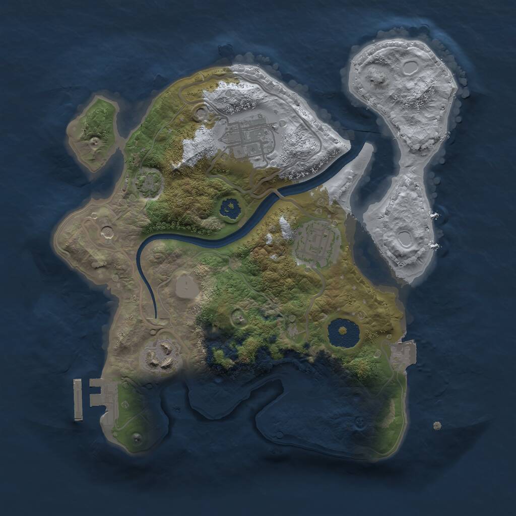 Rust Map: Procedural Map, Size: 2500, Seed: 1770443614, 7 Monuments