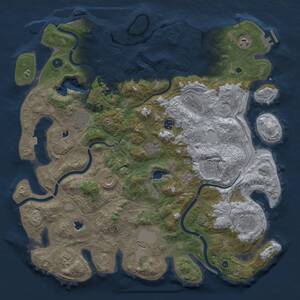 Thumbnail Rust Map: Procedural Map, Size: 4500, Seed: 227120249, 17 Monuments