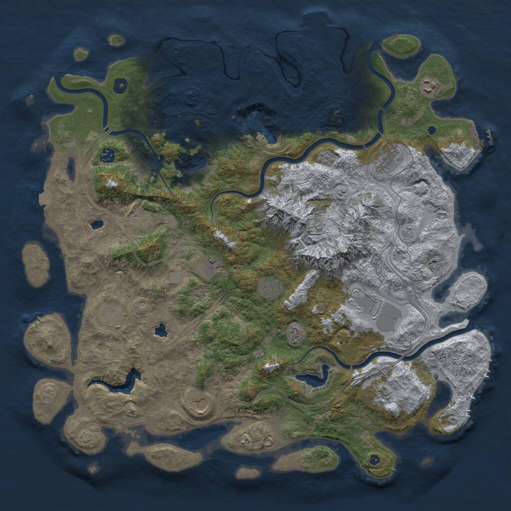 Rust Map: Procedural Map, Size: 5000, Seed: 86201825, 17 Monuments