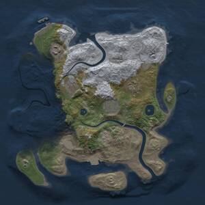 Thumbnail Rust Map: Procedural Map, Size: 3000, Seed: 1979988649, 11 Monuments