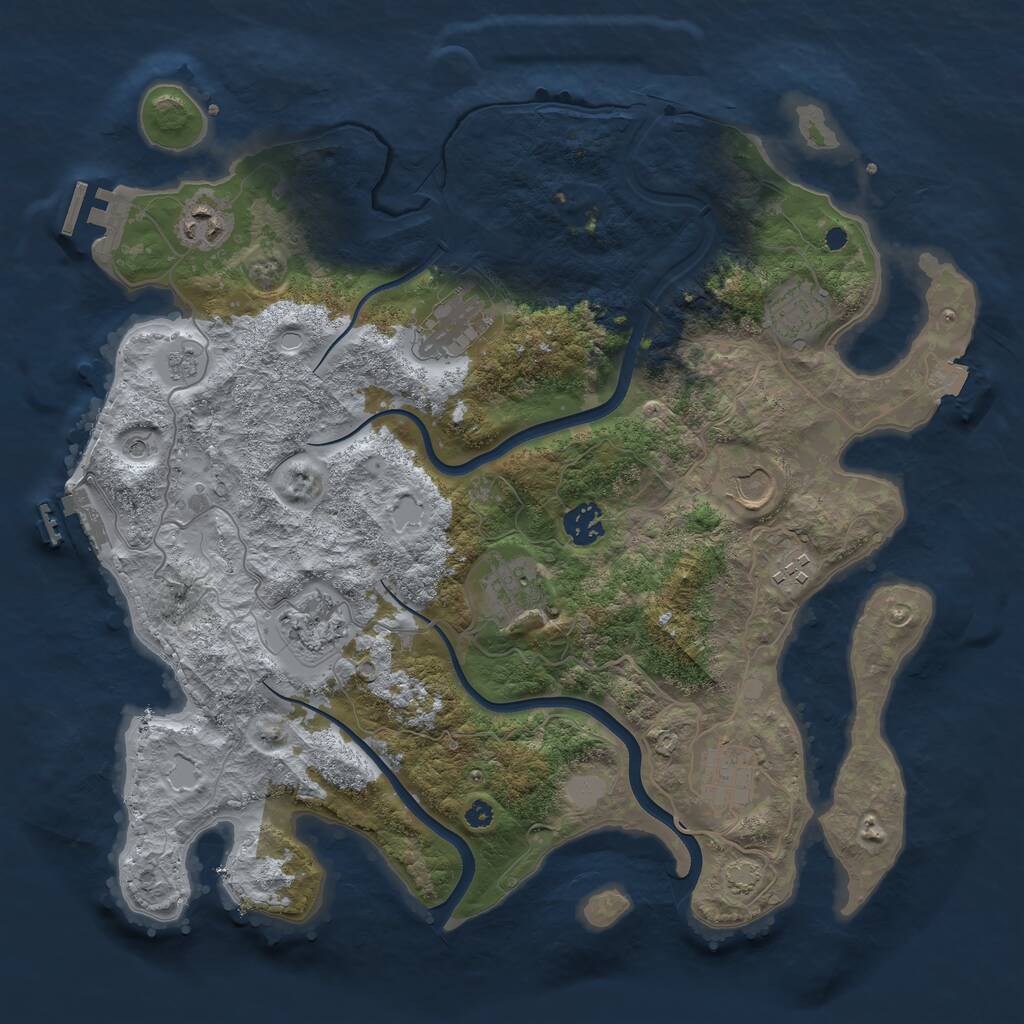 Rust Map: Procedural Map, Size: 3750, Seed: 708835201, 15 Monuments