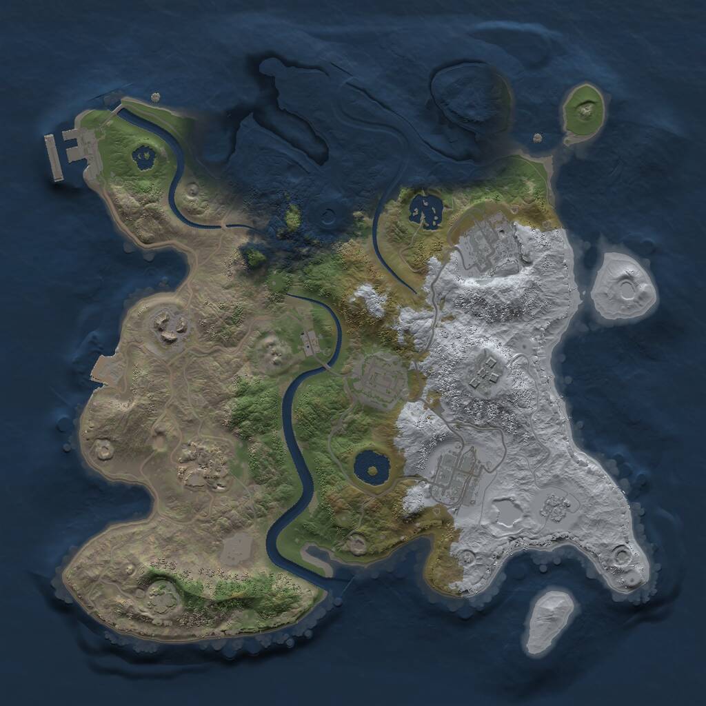 Rust Map: Procedural Map, Size: 3000, Seed: 147768062, 12 Monuments