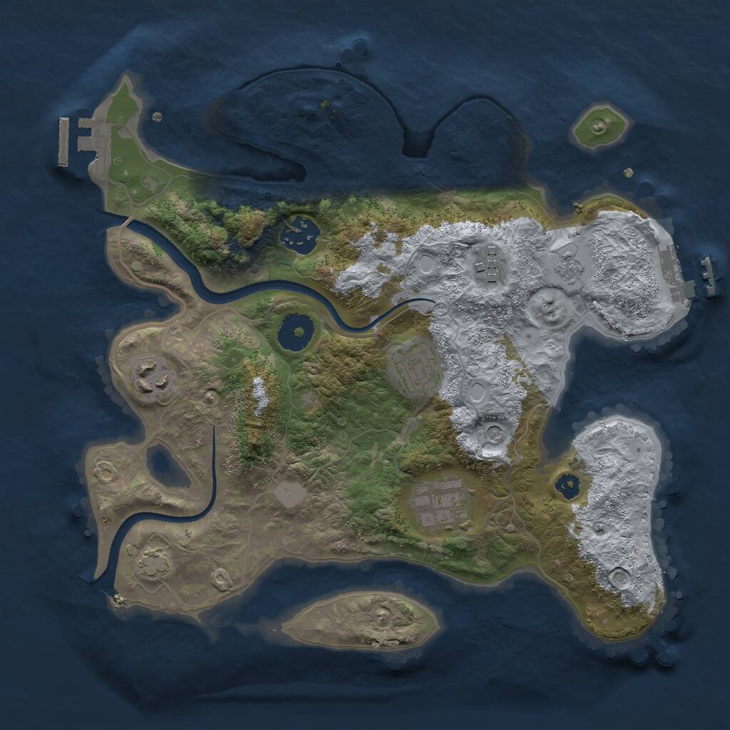 Rust Map: Procedural Map, Size: 3000, Seed: 10459, 11 Monuments