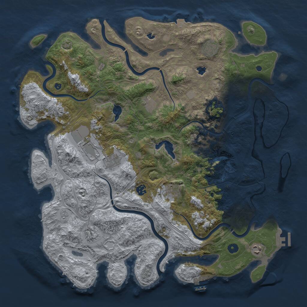 Rust Map: Procedural Map, Size: 4500, Seed: 1388472087, 15 Monuments