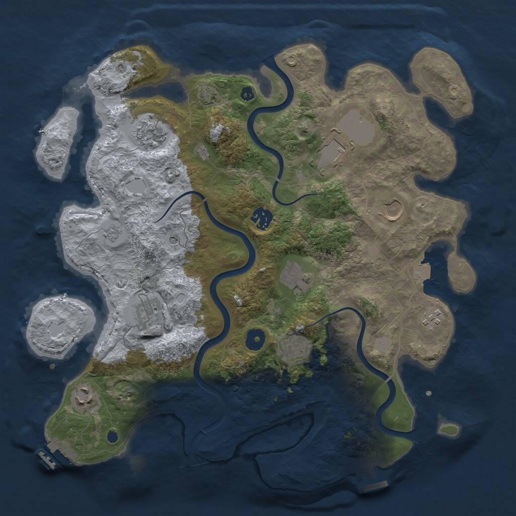 Rust Map: Procedural Map, Size: 3700, Seed: 532440633, 15 Monuments