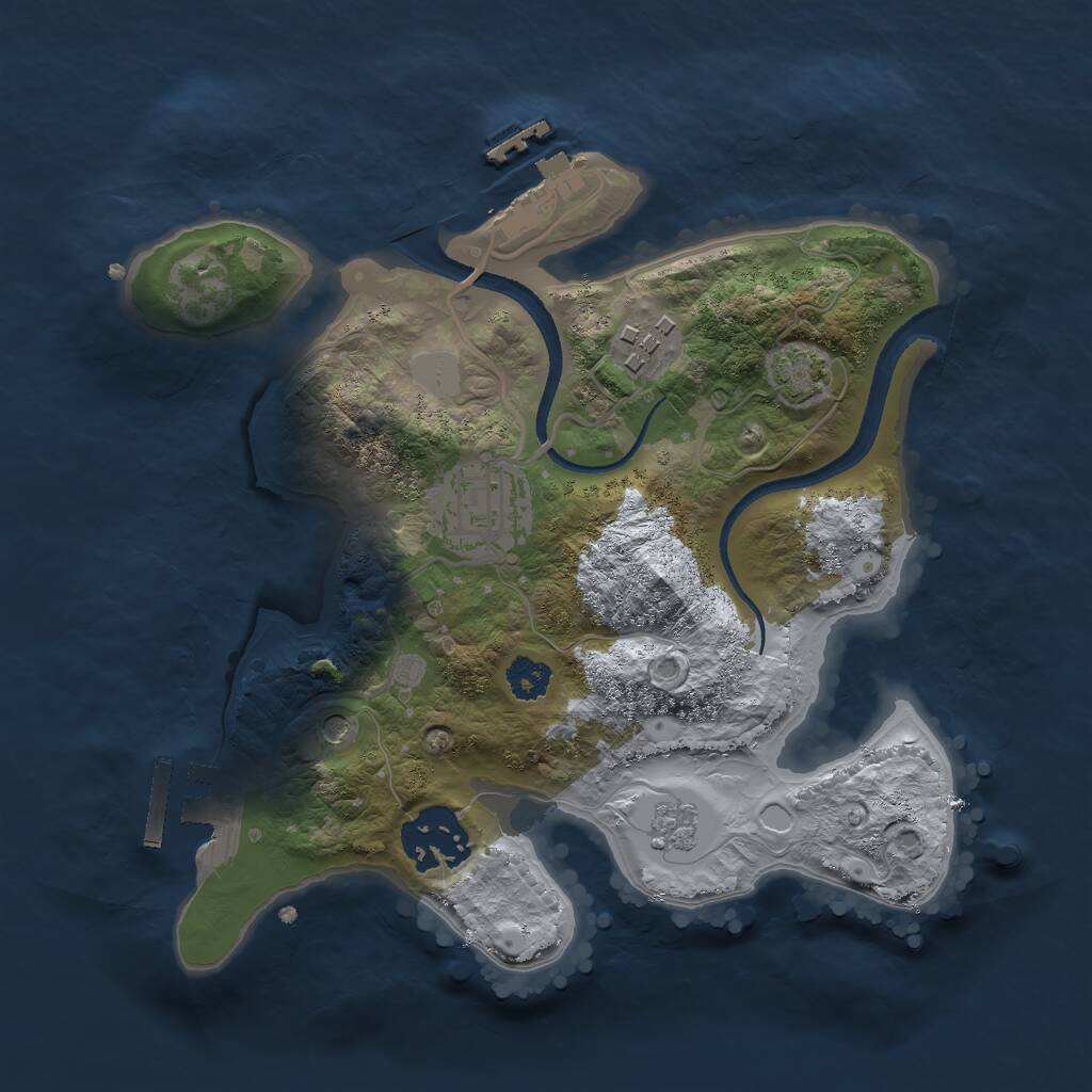 Rust Map: Procedural Map, Size: 2500, Seed: 537721968, 9 Monuments
