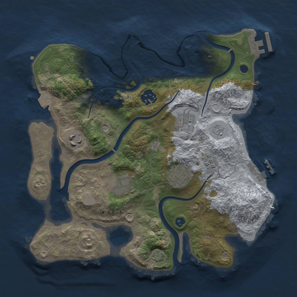 Rust Map: Procedural Map, Size: 3000, Seed: 4127689, 12 Monuments
