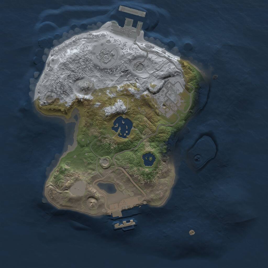 Rust Map: Procedural Map, Size: 2000, Seed: 1921035467, 7 Monuments