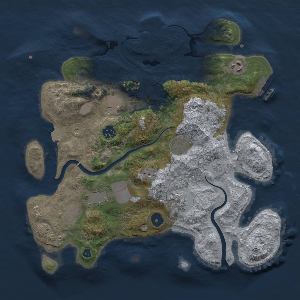 Rust Map: Procedural Map, Size: 3500, Seed: 2000244298, 14 Monuments