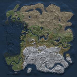 Thumbnail Rust Map: Procedural Map, Size: 4500, Seed: 282345679, 17 Monuments