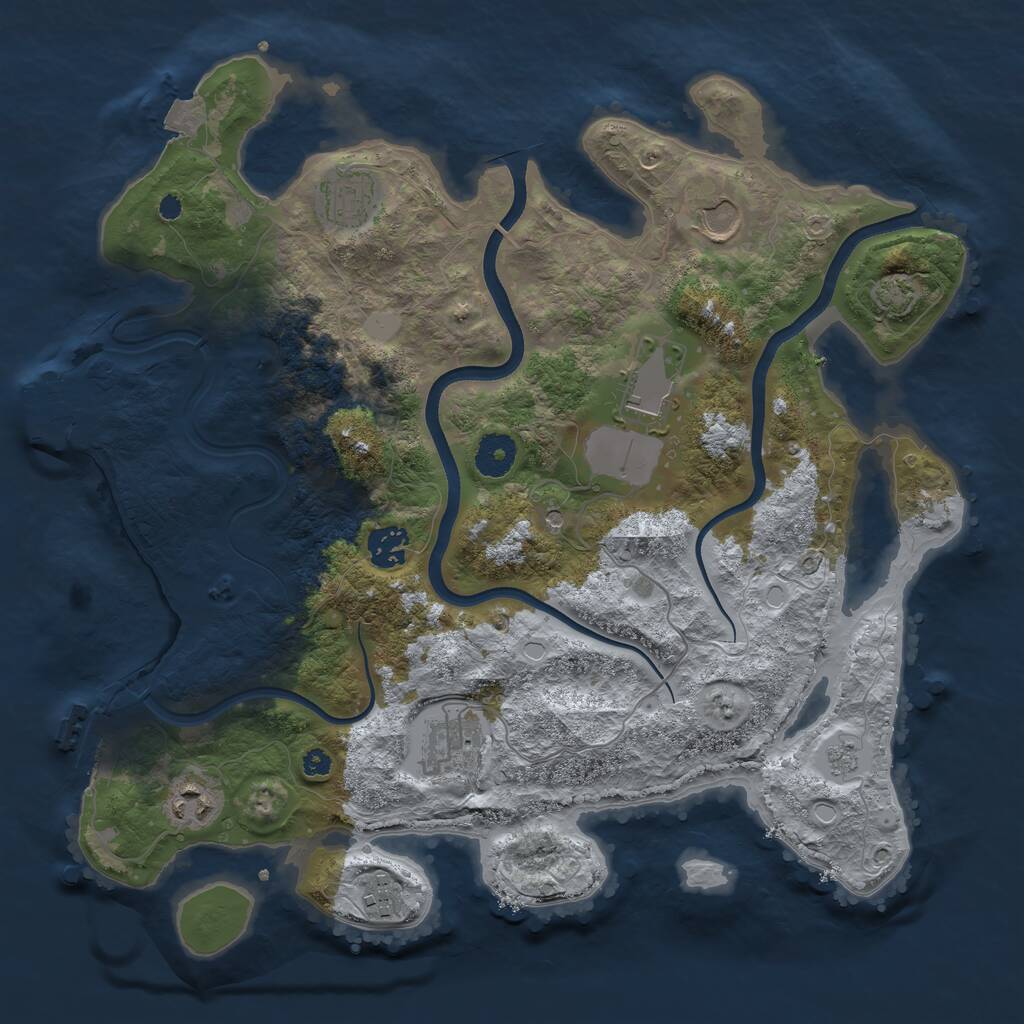 Rust Map: Procedural Map, Size: 3636, Seed: 481981, 13 Monuments