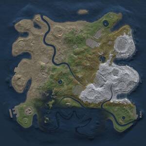 Thumbnail Rust Map: Procedural Map, Size: 3500, Seed: 1410642033, 15 Monuments