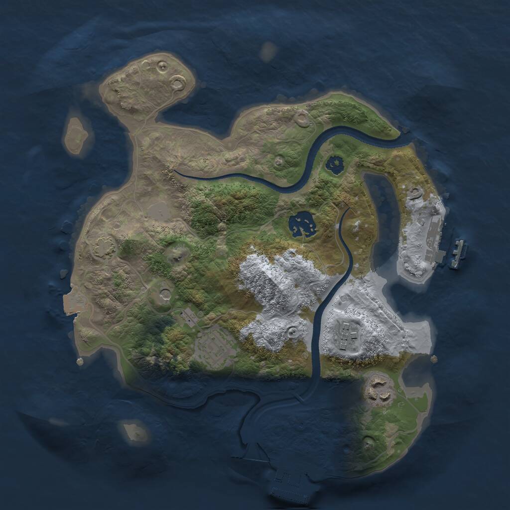 Rust Map: Procedural Map, Size: 2800, Seed: 1678802598, 9 Monuments