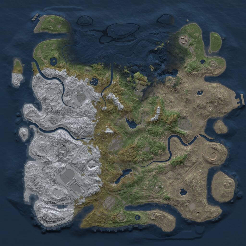 Rust Map: Procedural Map, Size: 4500, Seed: 905357114, 17 Monuments