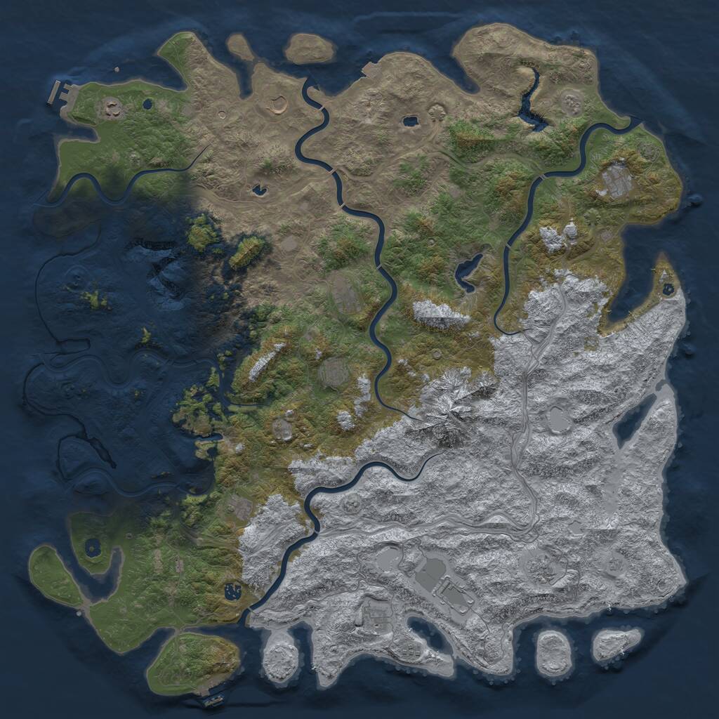 Rust Map: Procedural Map, Size: 6000, Seed: 1331288570, 17 Monuments