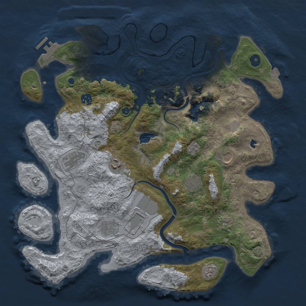 Rust Map: Procedural Map, Size: 4000, Seed: 1361216274, 14 Monuments