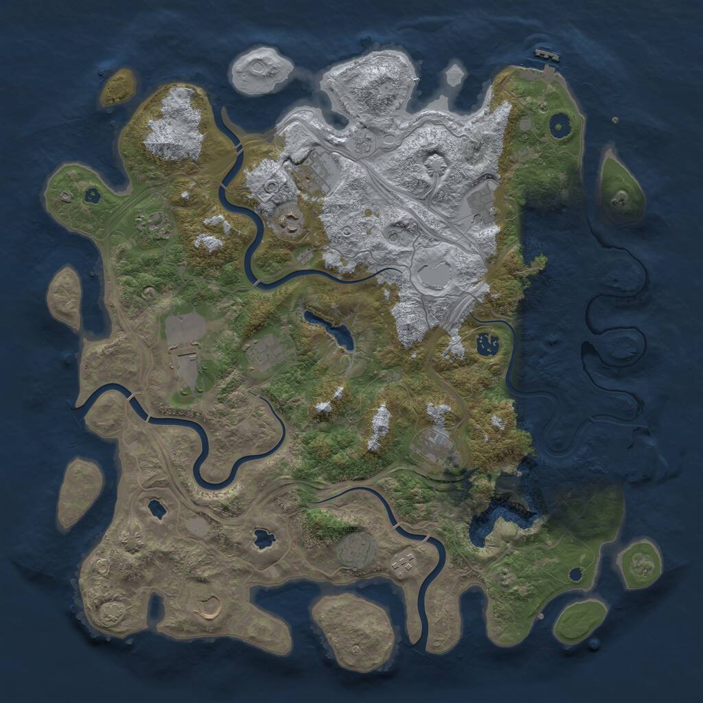 Rust Map: Procedural Map, Size: 4500, Seed: 423392062, 17 Monuments