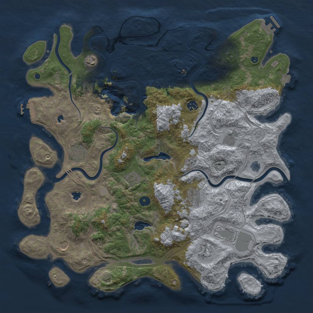 Rust Map: Procedural Map, Size: 4500, Seed: 204386234, 16 Monuments