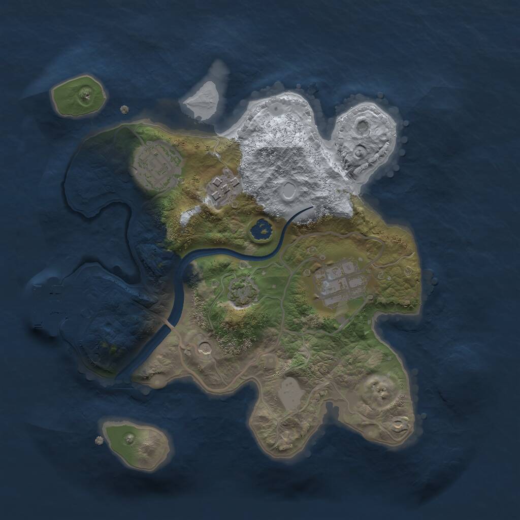 Rust Map: Procedural Map, Size: 2500, Seed: 2057, 7 Monuments