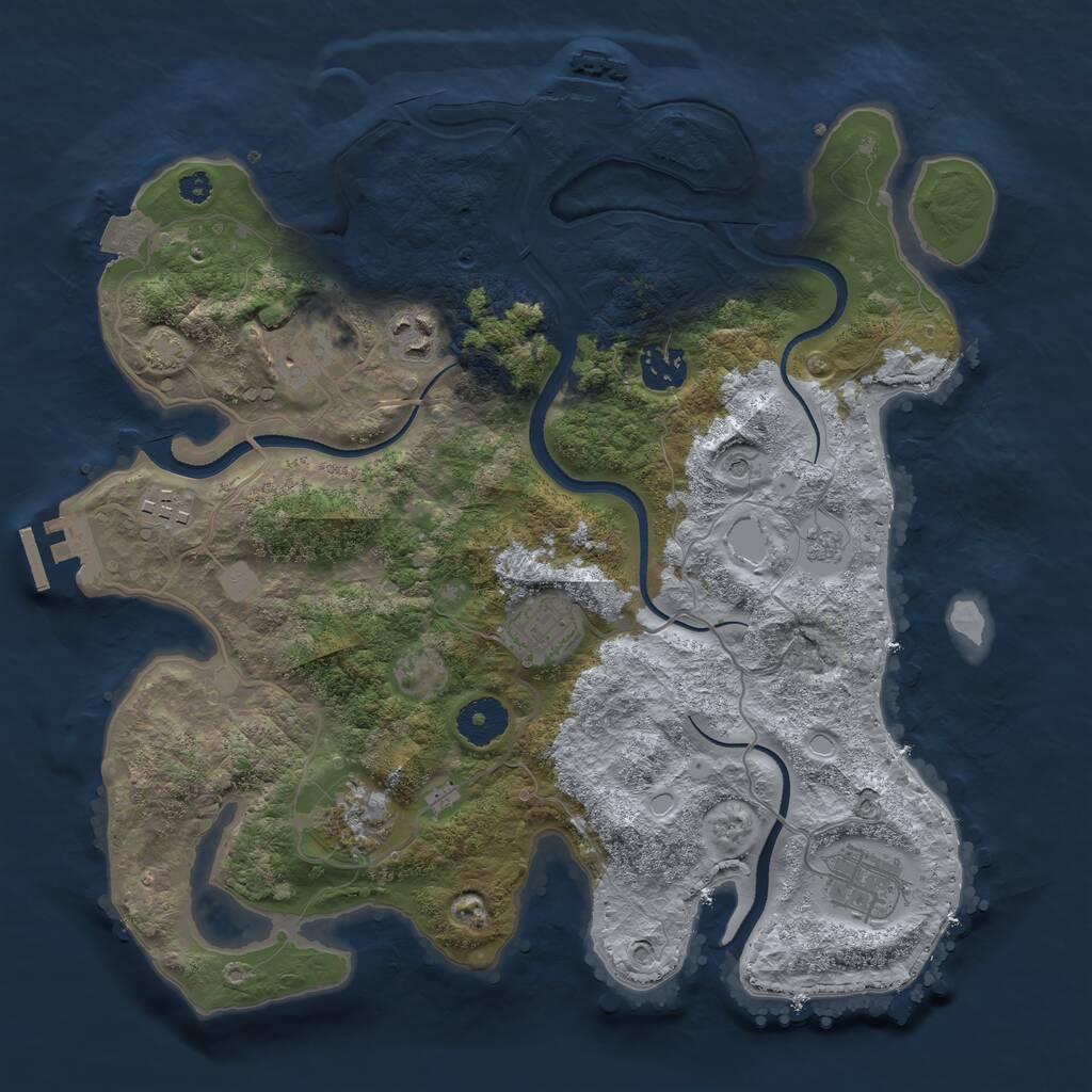 Rust Map: Procedural Map, Size: 3400, Seed: 1256214713, 13 Monuments