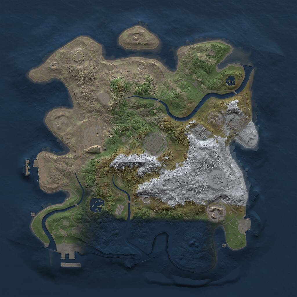 Rust Map: Procedural Map, Size: 3000, Seed: 977803, 11 Monuments