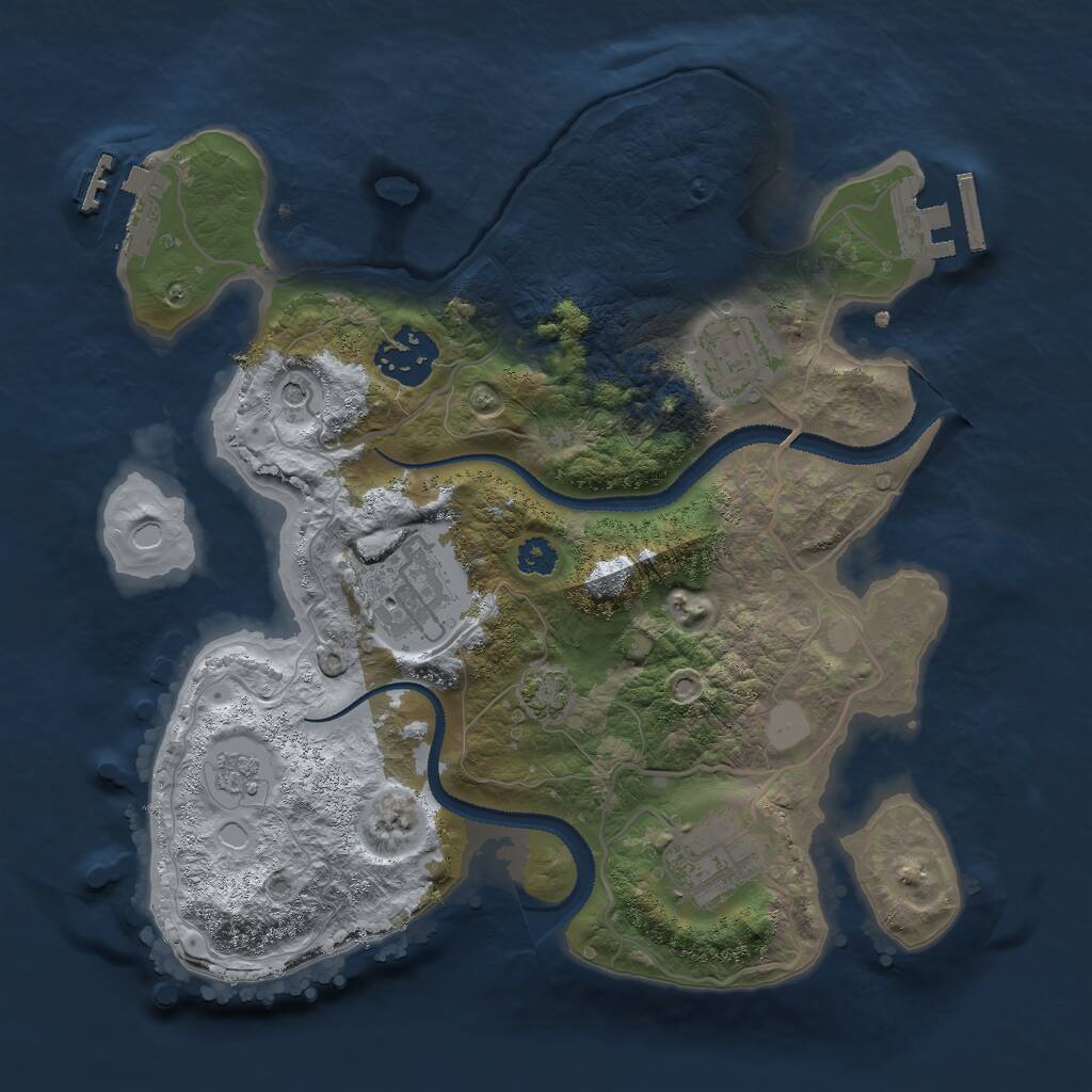 Rust Map: Procedural Map, Size: 2800, Seed: 648812, 10 Monuments