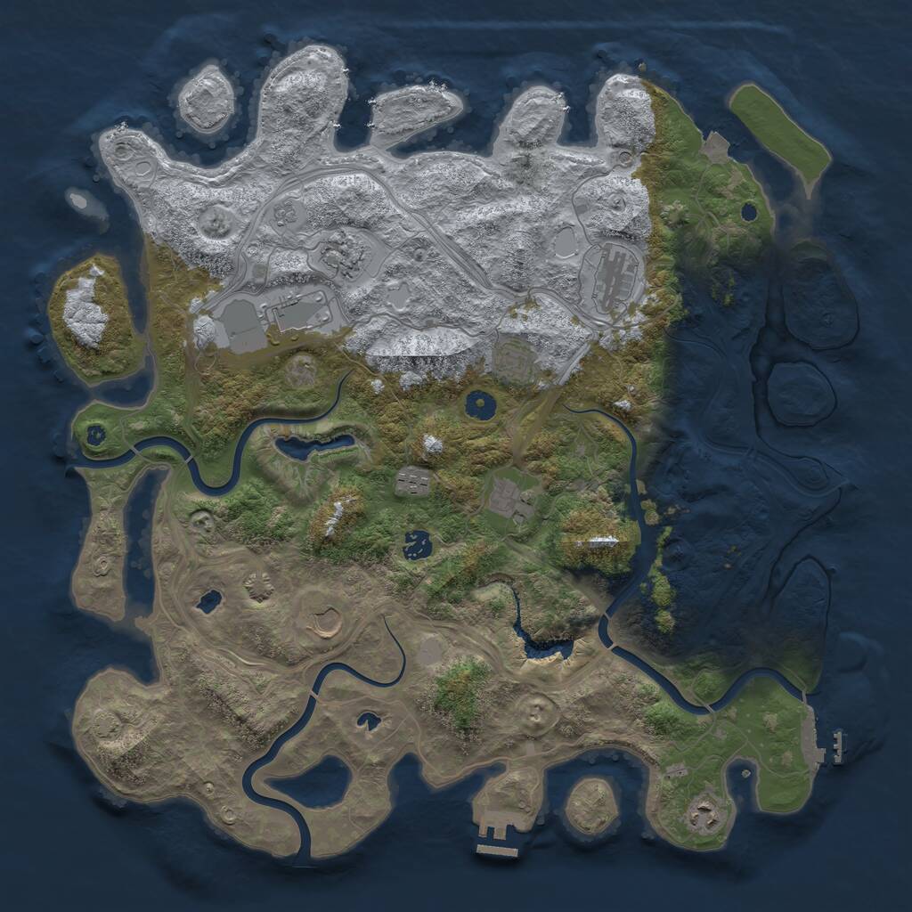 Rust Map: Procedural Map, Size: 4500, Seed: 918003921, 15 Monuments