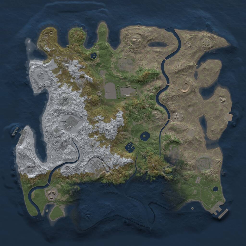 Rust Map: Procedural Map, Size: 3900, Seed: 1769385694, 17 Monuments