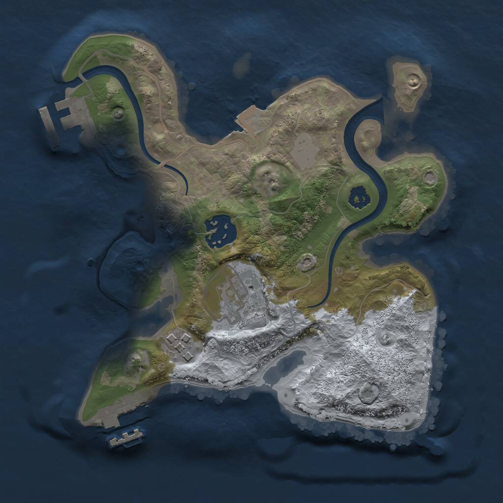 Rust Map: Procedural Map, Size: 2300, Seed: 89480963, 6 Monuments