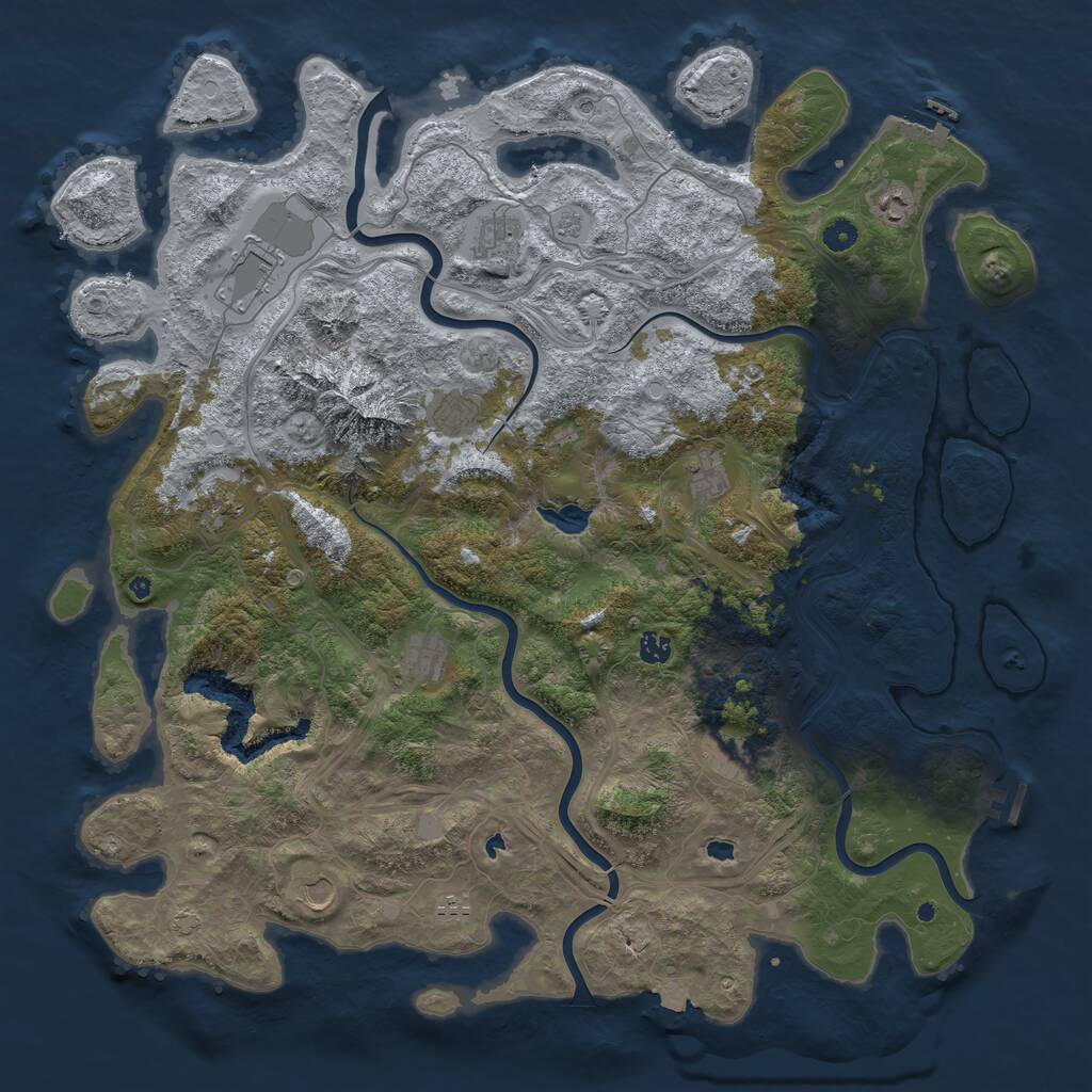Rust Map: Procedural Map, Size: 5000, Seed: 89873248, 17 Monuments