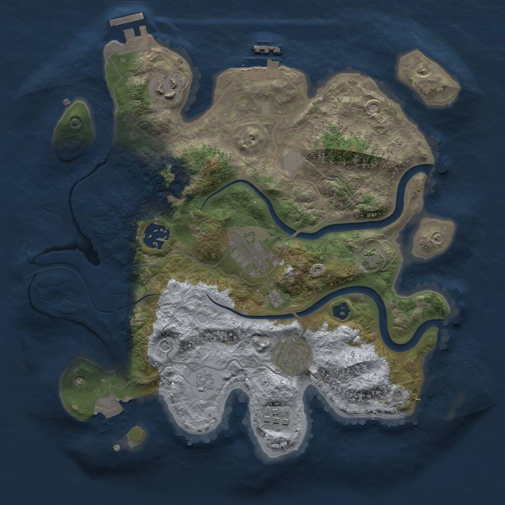 Rust Map: Procedural Map, Size: 3000, Seed: 50000000, 11 Monuments