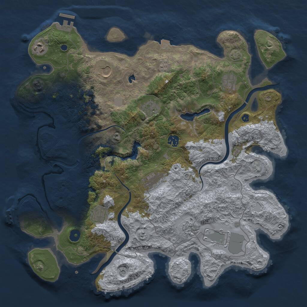 Rust Map: Procedural Map, Size: 4000, Seed: 1331288570, 16 Monuments