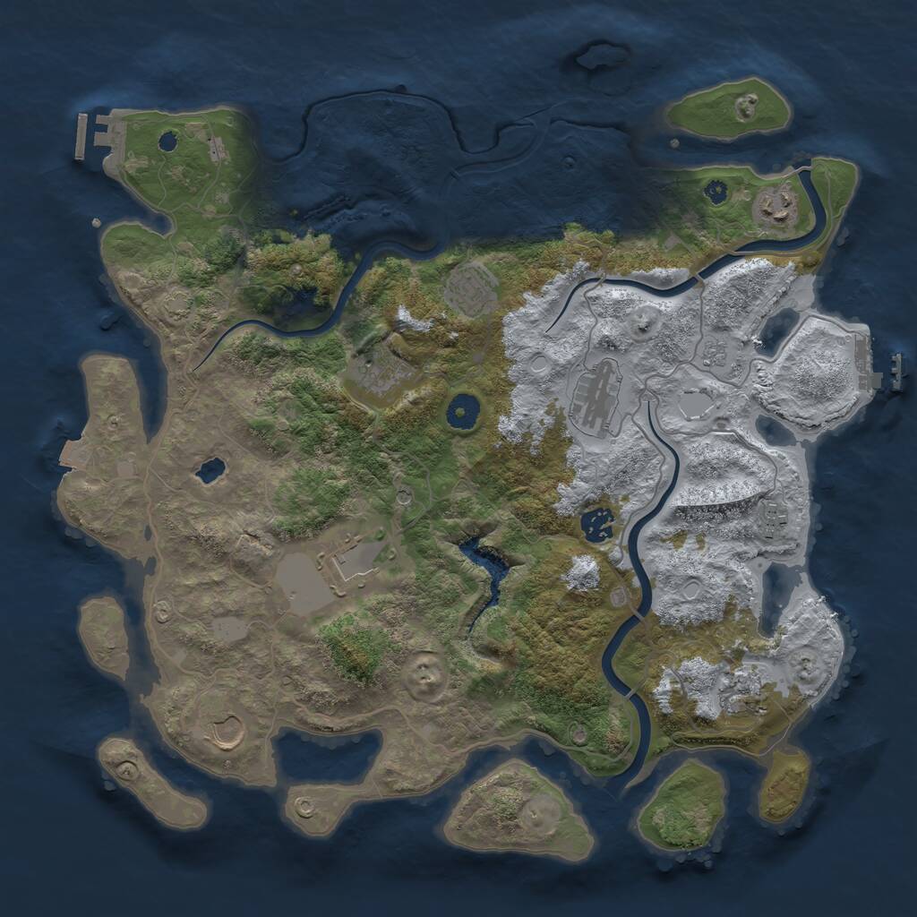 Rust Map: Procedural Map, Size: 4000, Seed: 2118406067, 15 Monuments