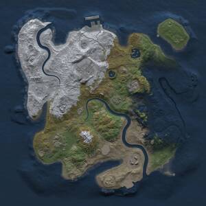 Thumbnail Rust Map: Procedural Map, Size: 3000, Seed: 1289182207, 11 Monuments