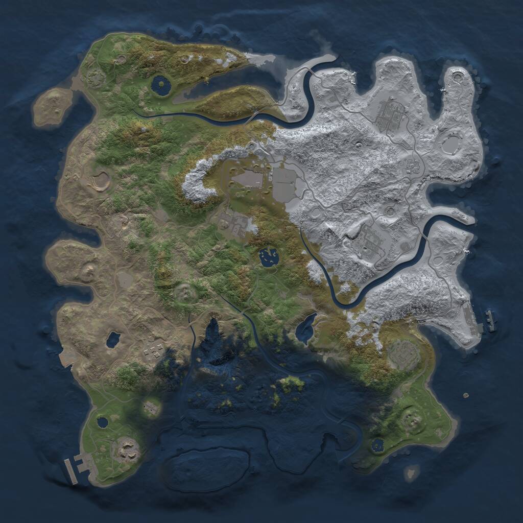 Rust Map: Procedural Map, Size: 4000, Seed: 1129956706, 15 Monuments