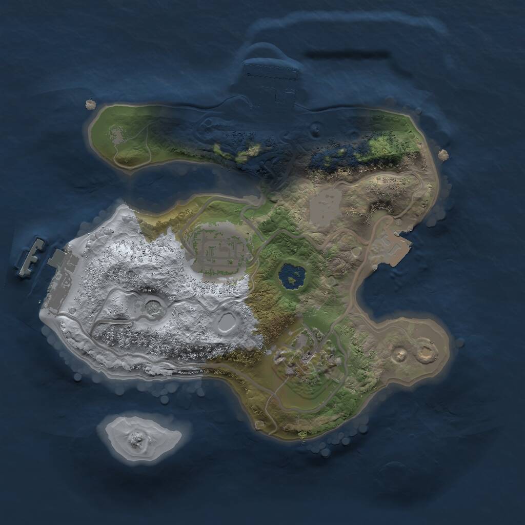 Rust Map: Procedural Map, Size: 2000, Seed: 1744764549, 6 Monuments